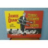 A James Dean print on canvas