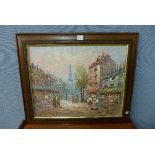 A French street scene, oil on canvas,