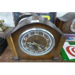 An Enfield Art Deco oak mantel clock