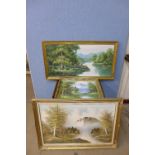 Three oil paintings,