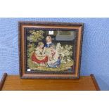 A Victorian woolwork tapestry of three children