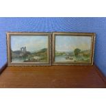 A pair of 19th Century river landscapes,