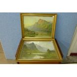 A pair of Alfred de Breanski Highland landscape prints,