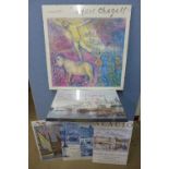 A Marc Chagall exhibition poster and others