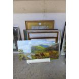 Assorted oil paintings and watercolours