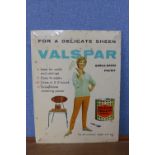 A vintage Valspar advertising sign