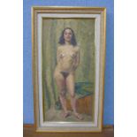 Bess Defries Brady (1859 - 1932), female nude study, oil on canvas,