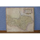 A late 17th Century Robert Morden hand coloured engraved map, The North Riding of Yorkshire,