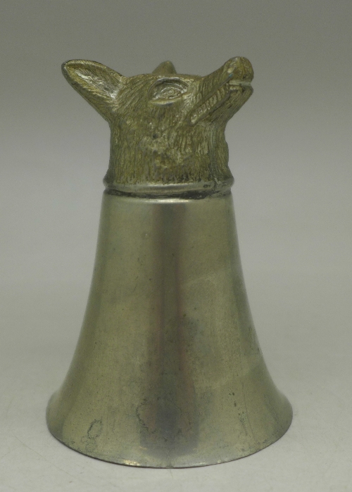 An English pewter stirrup cup