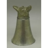 An English pewter stirrup cup