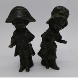 A pair of 19th Century pewter figures of Napoleon and Josephine, 8.