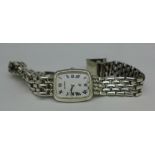 A lady's silver Jean Pierre wristwatch with silver strap