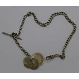 A silver Albert chain and fob,