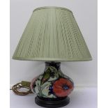 A Moorcroft table lamp with shade