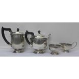 A Viners four piece plated tea service