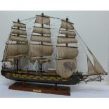 A model of a tall masted ship Fragata Espaňola, c.