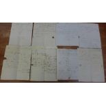 Postal history, twelve letters/receipts, most with penny reds,