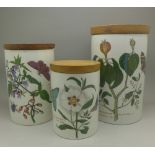 Three graduated Portmeirion storage jars