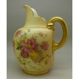An early 20th Century Royal Worcester flat back jug, 1094, 19.