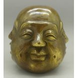 A bronze four face Buddha, 11.