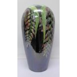 A Moorcroft Crocosmia lustre vase, height 41cm, signed on base, Lise Moorcroft,