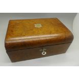 A Victorian walnut jewellery casket