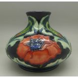 A Moorcroft vase, 10.