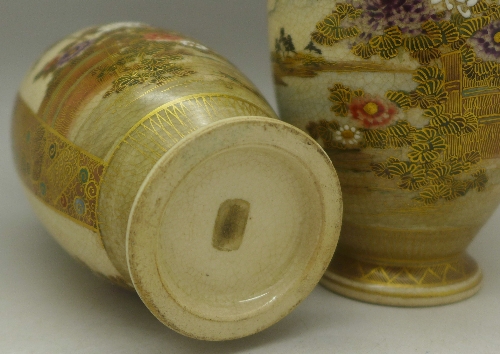 A pair of early 20th Century Satsuma vases, - Image 4 of 4