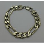 A silver bracelet,