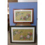 Two Japanese silk screen prints,