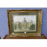 Ian Chapman, Thoresby Hall, watercolour,