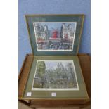 Two Parisian scene prints,