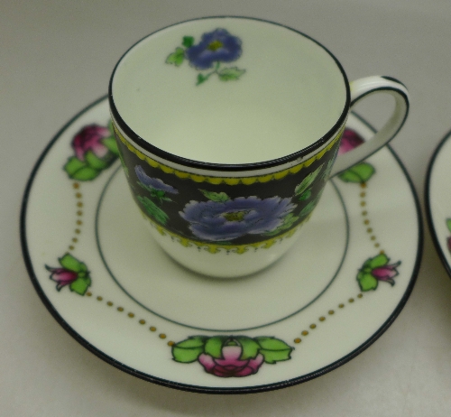 Two coffee cups and saucers, Cauldon China, Tiffany & Co. - Image 2 of 3