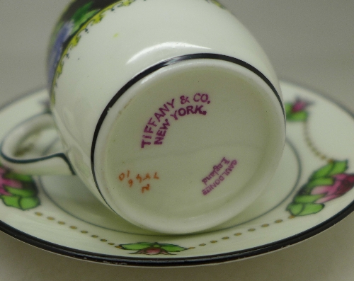 Two coffee cups and saucers, Cauldon China, Tiffany & Co. - Image 3 of 3