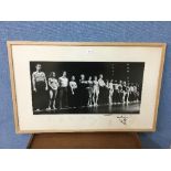A large signed photograph of the cast of A Chorus Line, c.