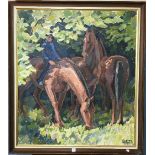 Study of horses, large oil on canvas,