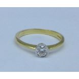An 18ct gold and diamond solitaire ring, 0.25ct diamond weight, 2.