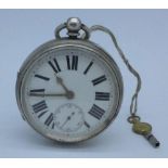 A silver pocket watch, case hallmarked Chester 1890,