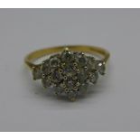 A 9ct gold and cubic zirconia ring, 2.