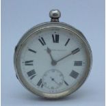 A silver pocket watch, Improved Patent on dial, case hallmarked Chester 1900, dial a/f,