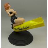 A Flight Plan Collectibles limited edition model of Miss Manchester kneeling on a bomb,