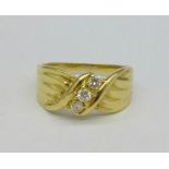 An 18ct gold and diamond ring, 3.