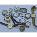 Fourteen mechanical wristwatches,