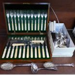 A cased set of twelve fish knives and forks,