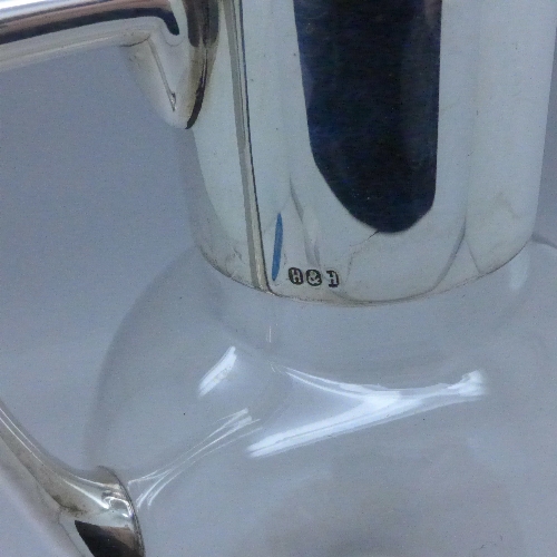 A glass water jug with plated top, - Image 3 of 3