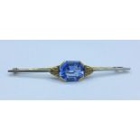 An Art Deco blue stone brooch,