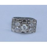 An 18ct gold, Art Deco diamond ring, 1.25ct diamond weight, 6.