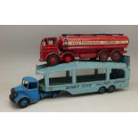 A Dinky Supertoys Leyland Octopus Esso tanker and a Dinky Toys car transporter,