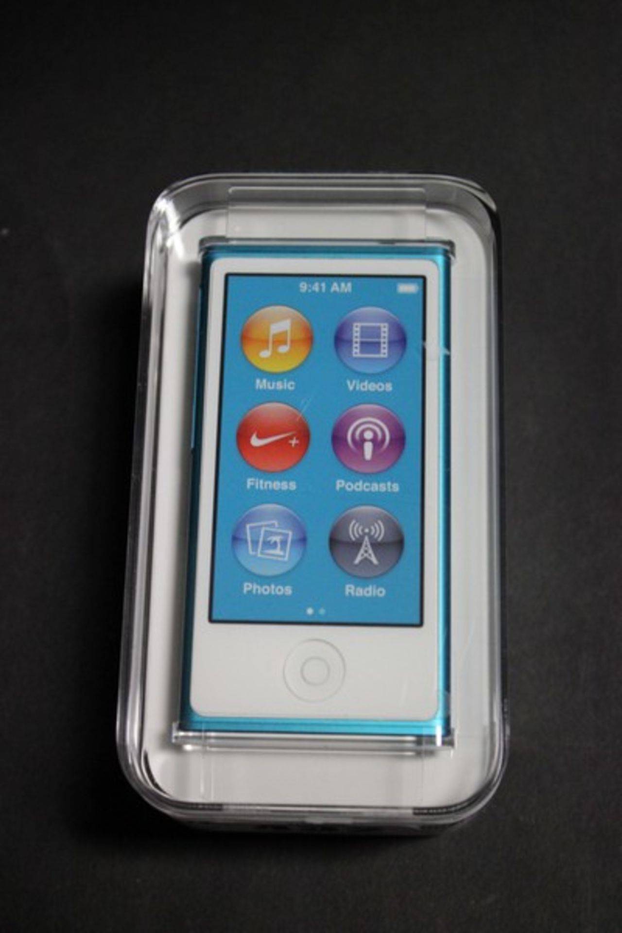 A blue iPod Nano 16GB 7th Generation (Boxed as new).