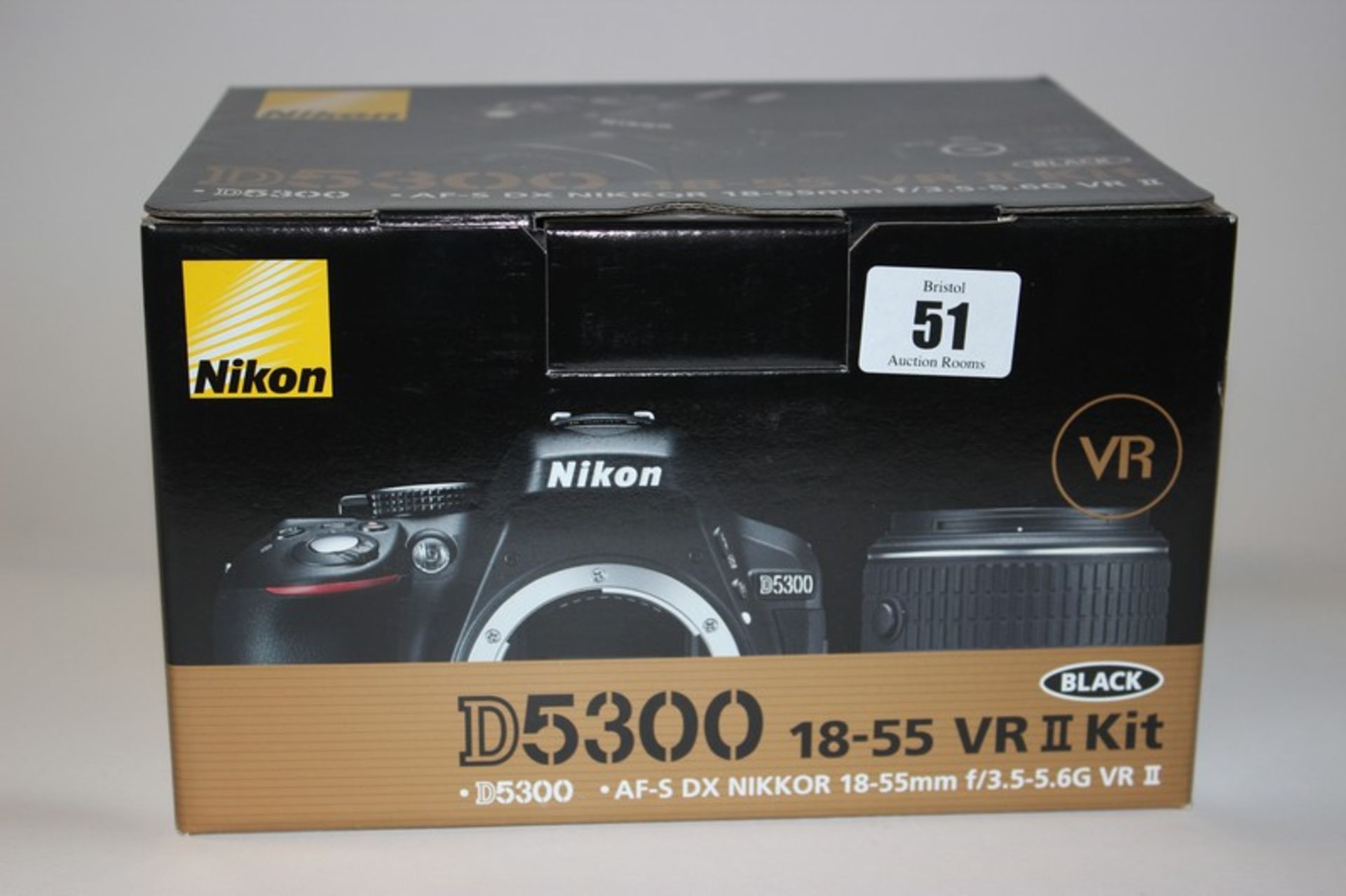 A Nikon D5300 18-55mm VR II Kit (Boxed as new).